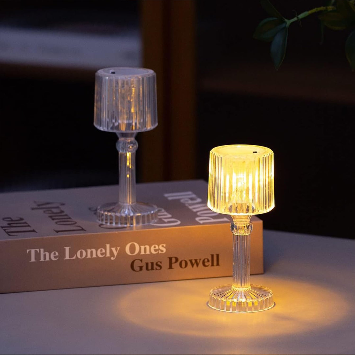 Mini Acrylic LED Desk Lamps Table Lamp Portable Crystal, Diwali (1 Pc / Small)